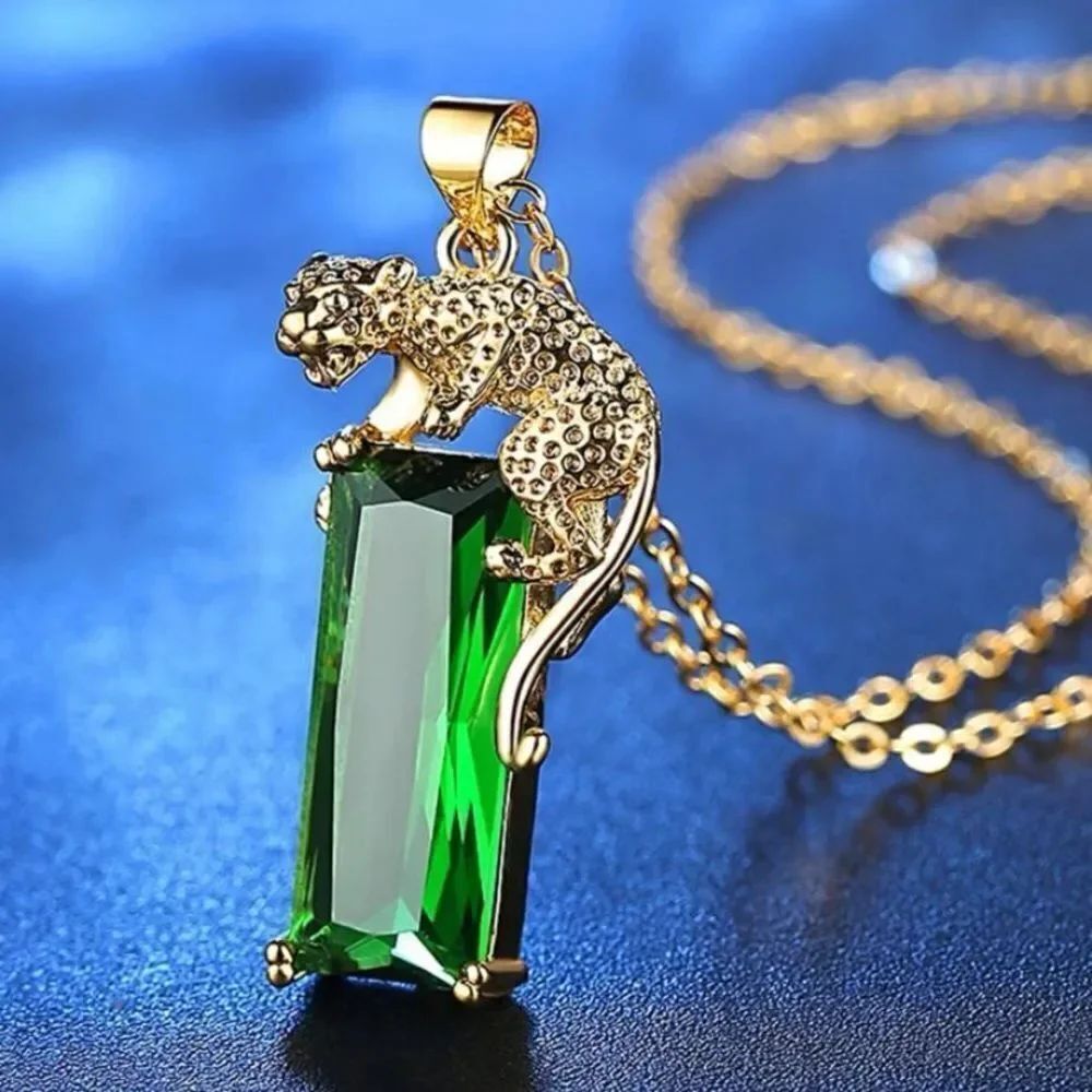 3for$20 NEW Cubic Zirconia Leopard Charm Necklace